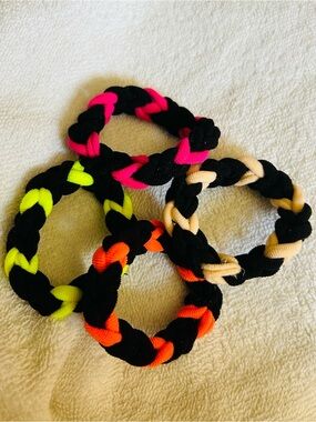 Hair ties, stretchy, hand created, 4 pcs